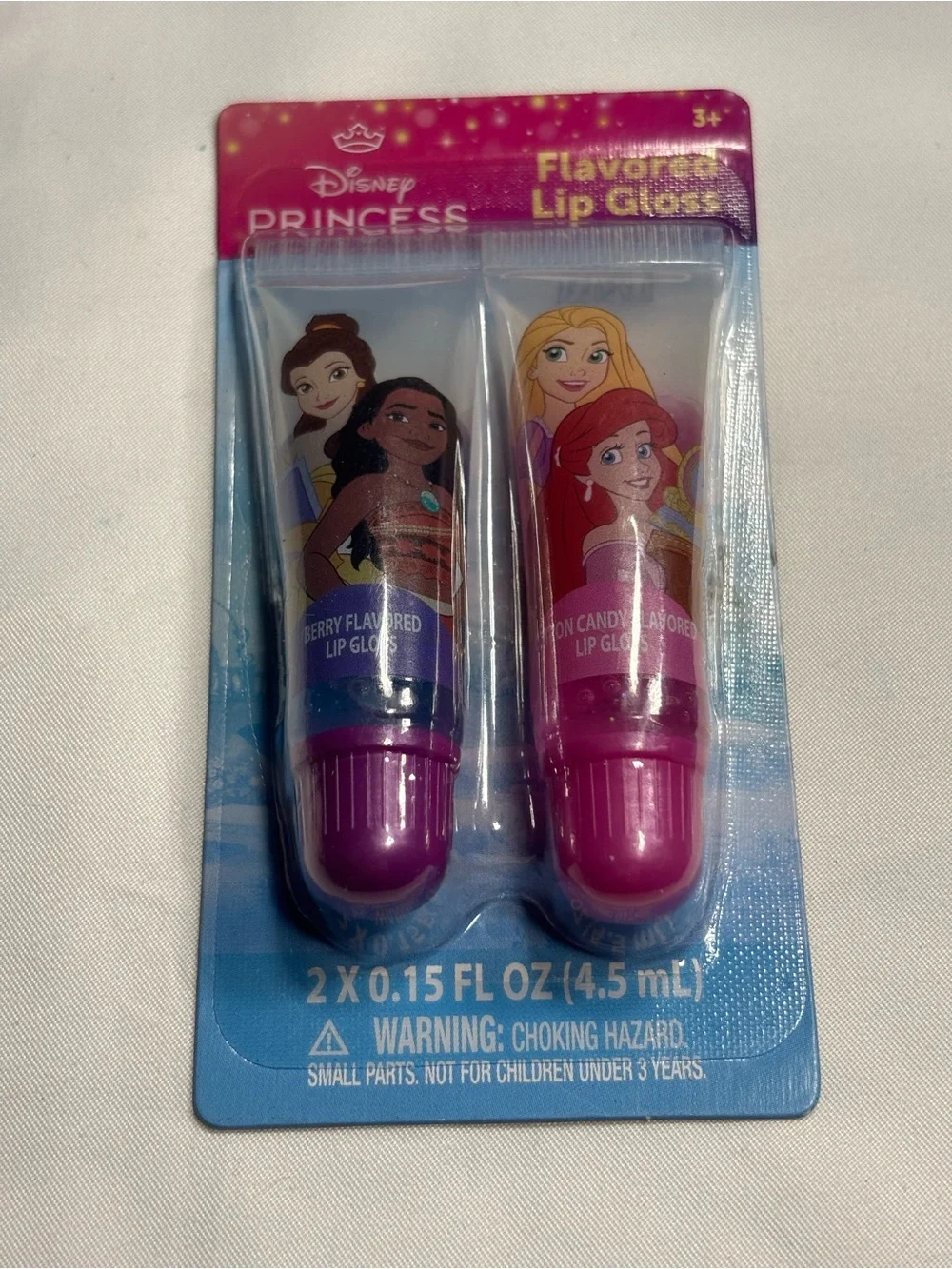 6 NEW Disney Princess Flavored Lip Gloss Duo - Pink